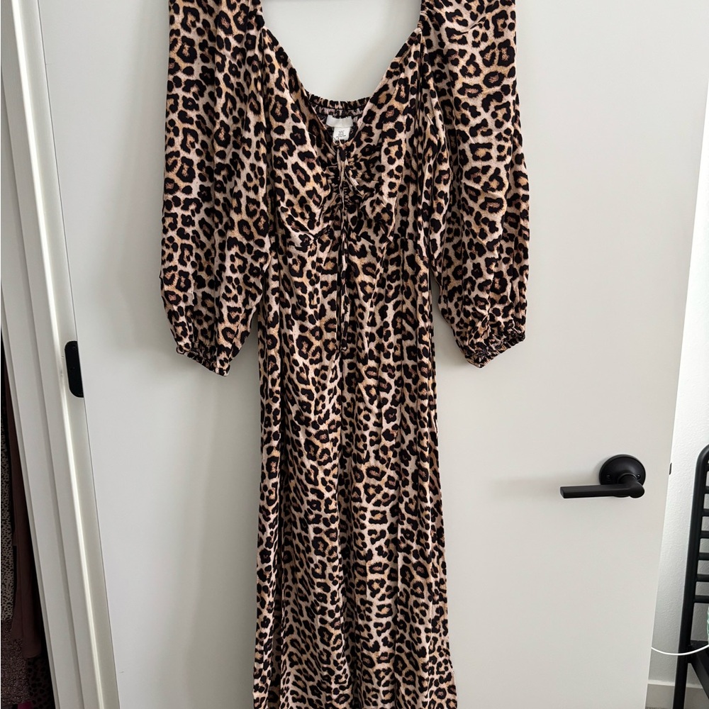 Leopard Print Midi Dress